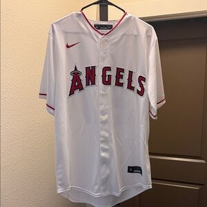 Nike White Button-Up with Red Accents